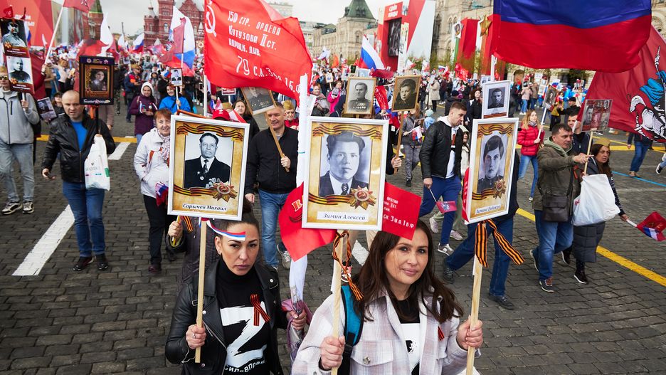 Victory Day Commemorations In Moscow
MOSCOW, RUSSIA - MAY 09: People carry portraits of their relatives - WWII soldiers - as they take part in the Immortal Regiment march at the Red Square on May 9, 2022 in Moscow, Russia. The event celebrates the Soviet Union's defeat of Nazi Germany in World War II. (Photo by Oleg Nikishin/Getty Images)
Oleg Nikishin