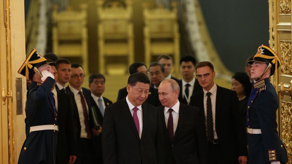 Prezydent Chin Xi Jinping i Prezydent Rosji Władimir Putin
