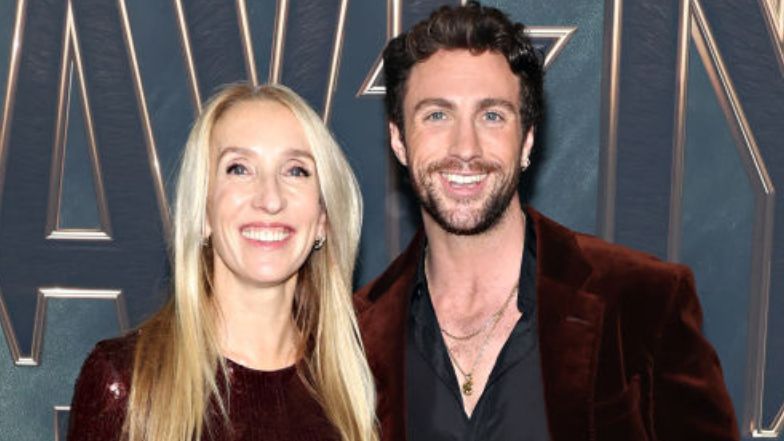 Aaron Taylor-Johnson i Sam Taylor-Johnson na ściance