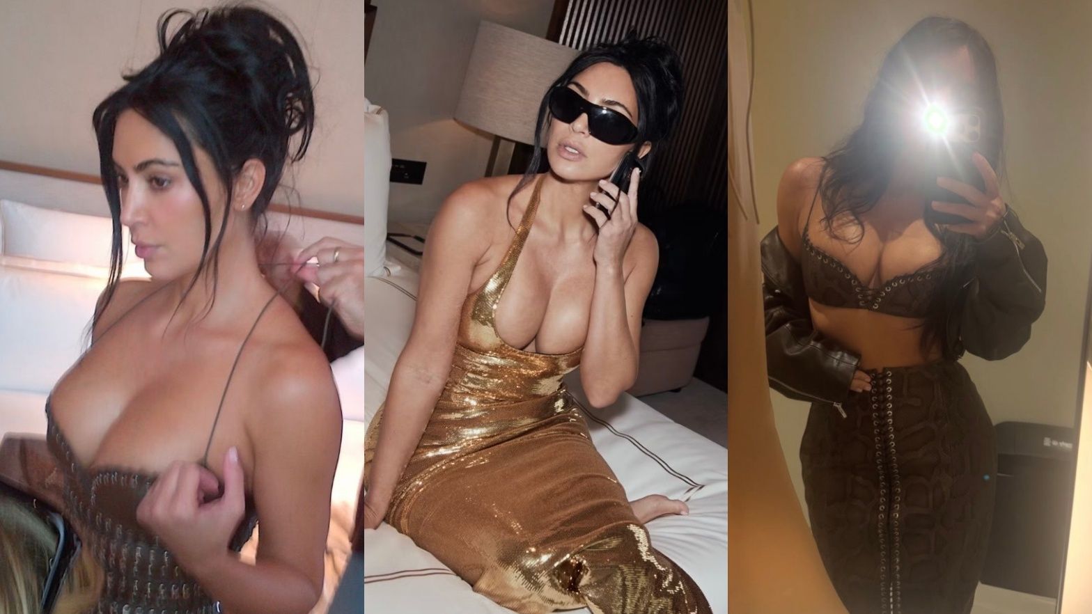 Kim Kardashian w kusych stylizacjach
