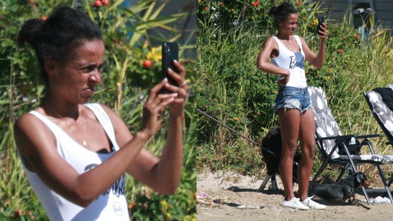 Aleksandra Szwed z rodziną nad morzem