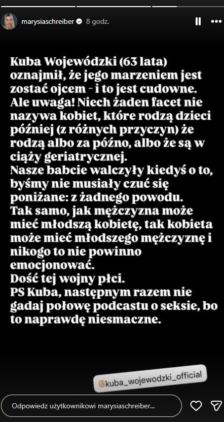 Marianna Schreiber poucza Kubę Wojewódzkiego