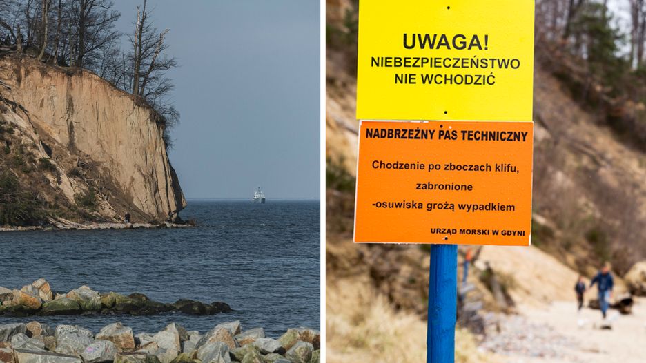 Chodzenie po orłowskim klifie i pod nim jest zabronione