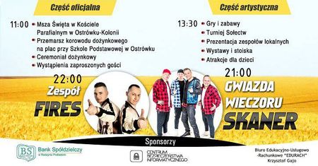 Dożynki Gminy Ostrówek 2019. Gwiazdą wieczoru będzie zespół Skaner