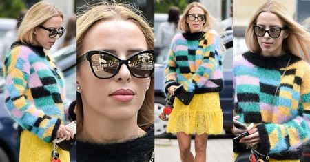 #TRENDY: Ewa Chodakowska w kolorowym swetrze