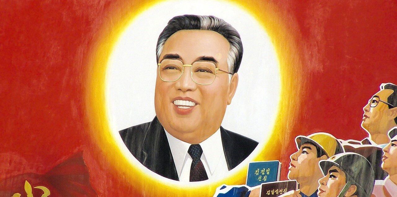 Kim Ir Sen, plakat propagandowy. Fot. yeowatzup