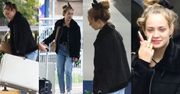 Zmarnowana Gąsiewska BEZ MASECZKI taszczy walizę na dworcu i pozdrawia paparazzi środkowym palcem (ZDJĘCIA)