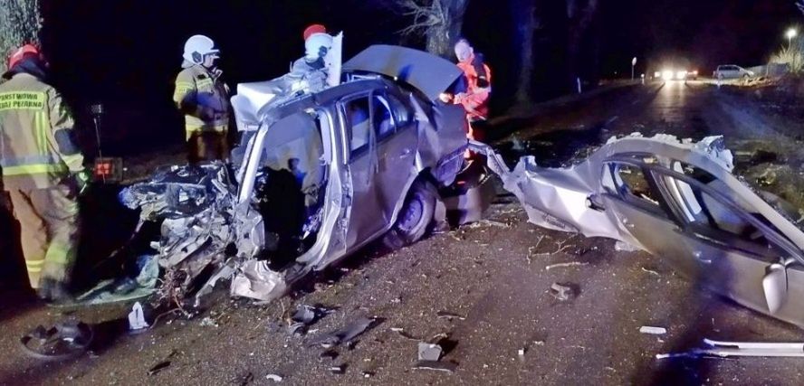 Auto roztrzaskało się na drzewie. Kierowcy nie udało się uratować