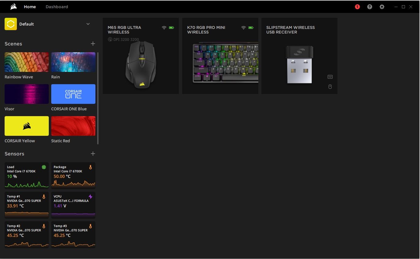Corsair K70 RG Pro Mini Wireless - oprogramowanie iCUE 4