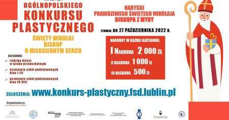Konkurs plastyczny „Święty Mikołaj – biskup o miłosiernym sercu”. Do wygrania stypendia o łącznej wartości 10,5 tys. zł