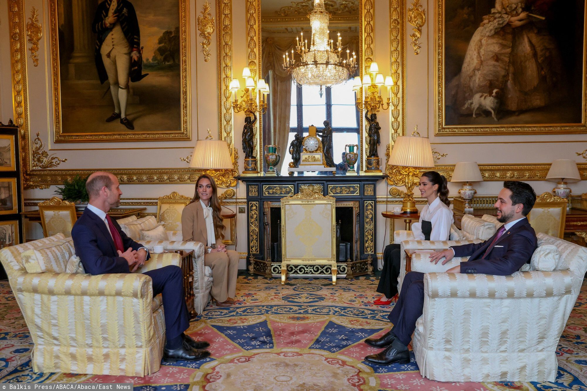 William i Kate przyjmują następcę tronu Jordanii i jego żonę
