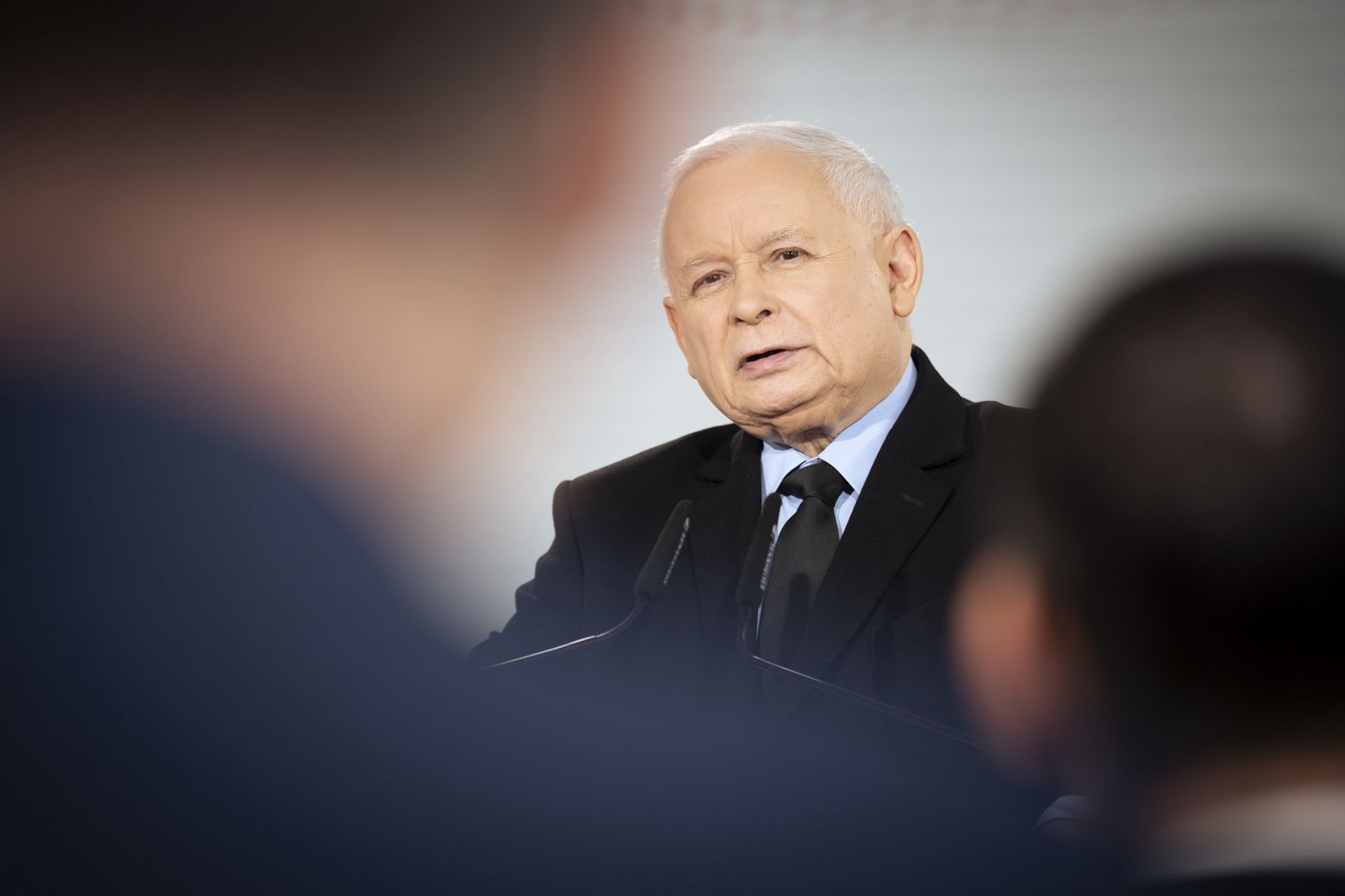 Law and Justice (PiS) party leader Jaroslaw Kaczynski is seen at a press conference in Warsaw, Poland on 19 March, 2024. (Photo by Jaap Arriens/NurPhoto via Getty Images)