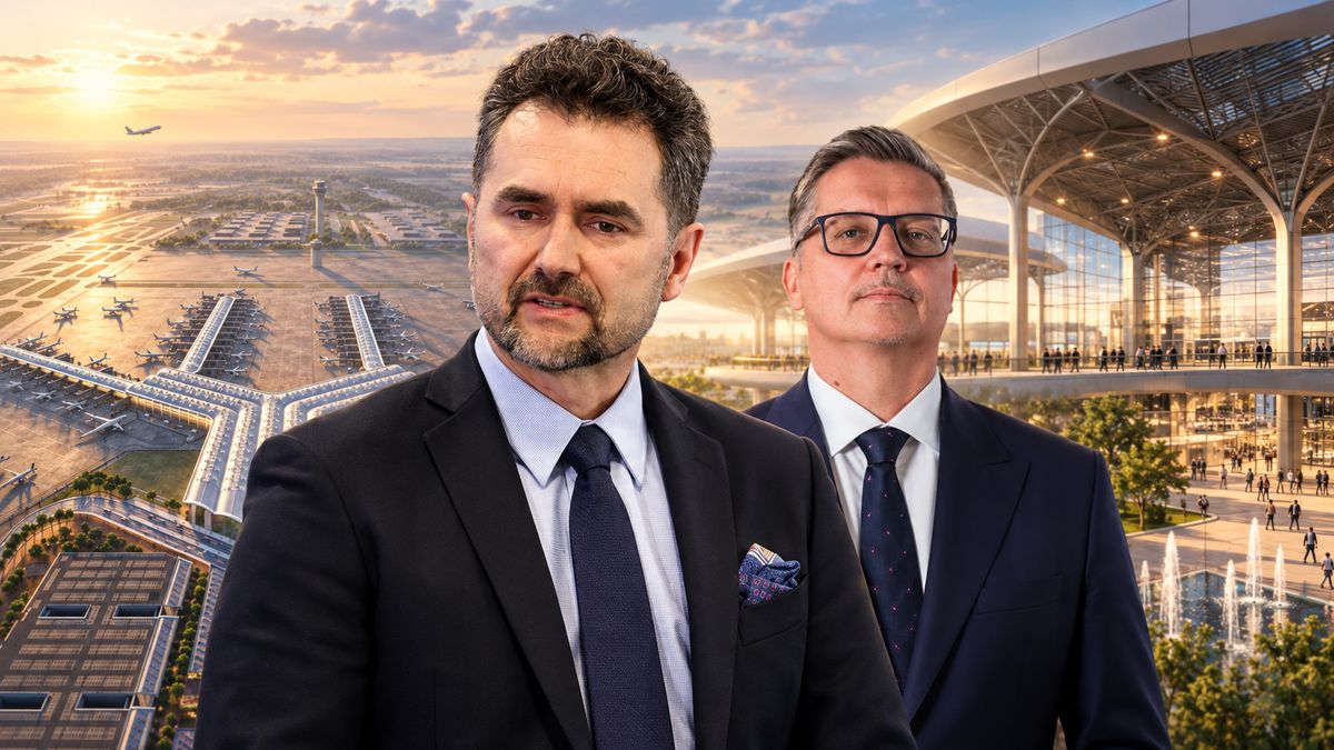 Piotr Malepszak, pełnomocnik rządu ds. CPK, oraz Piotr Borys, nowy prezes spółki CPK