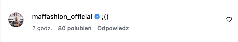 Komentarz Maffashion pod postem Żurnalisty