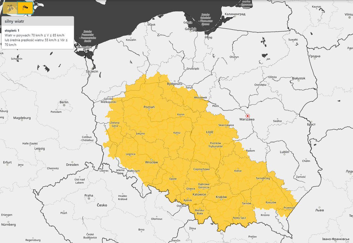 Mapa ostrzeżeń IMGW