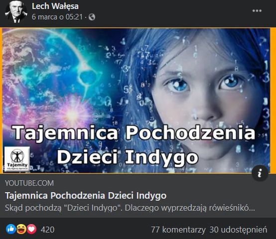 Lech Wałęsa na Facebooku