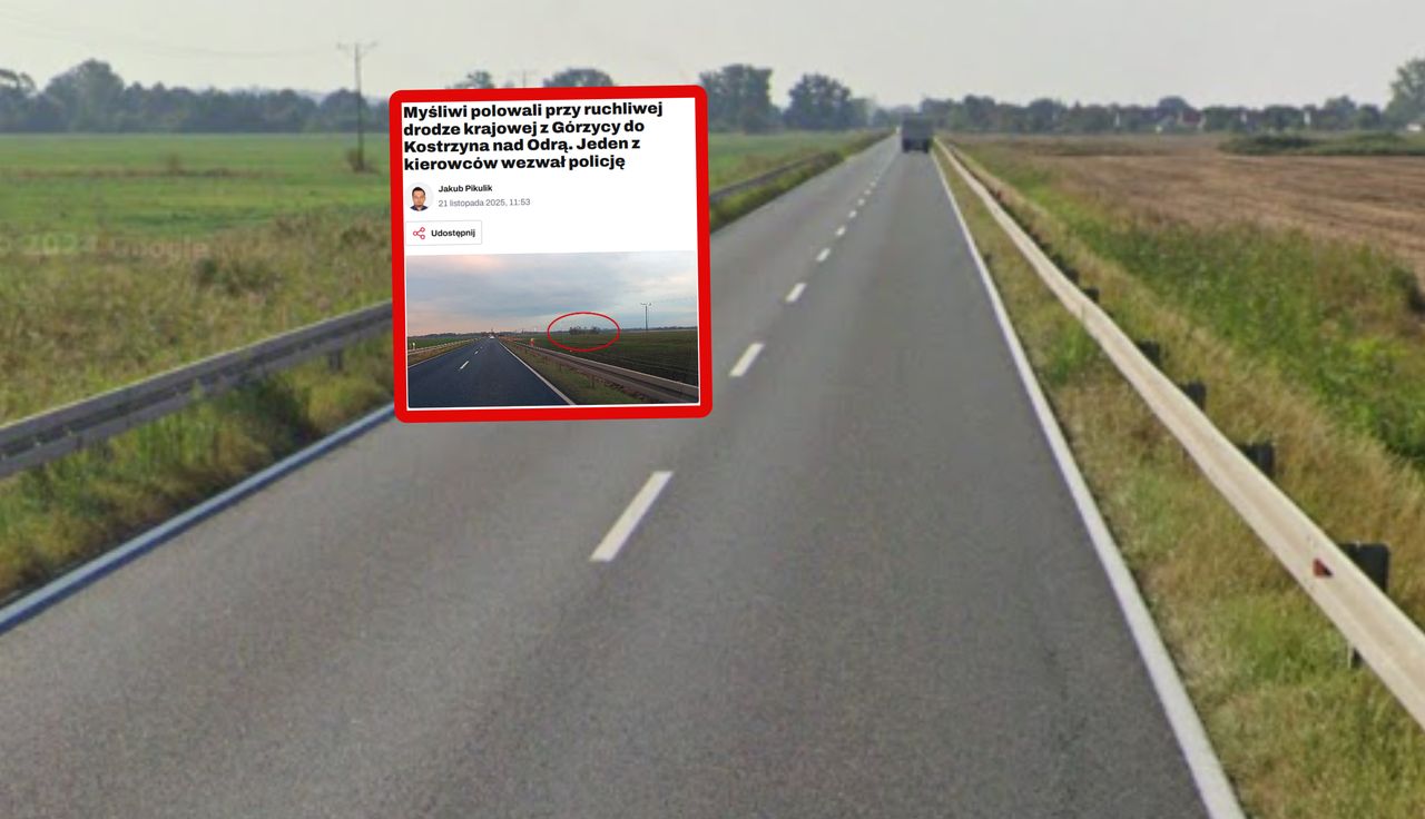 Z bronią tuż przy drodze. Natychmiast się zatrzymał i wezwał policję