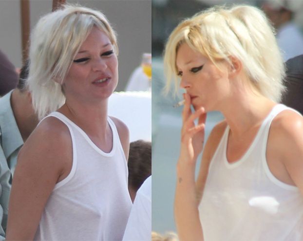 Kate Moss w platynowym blondzie! (ZDJĘCIA)