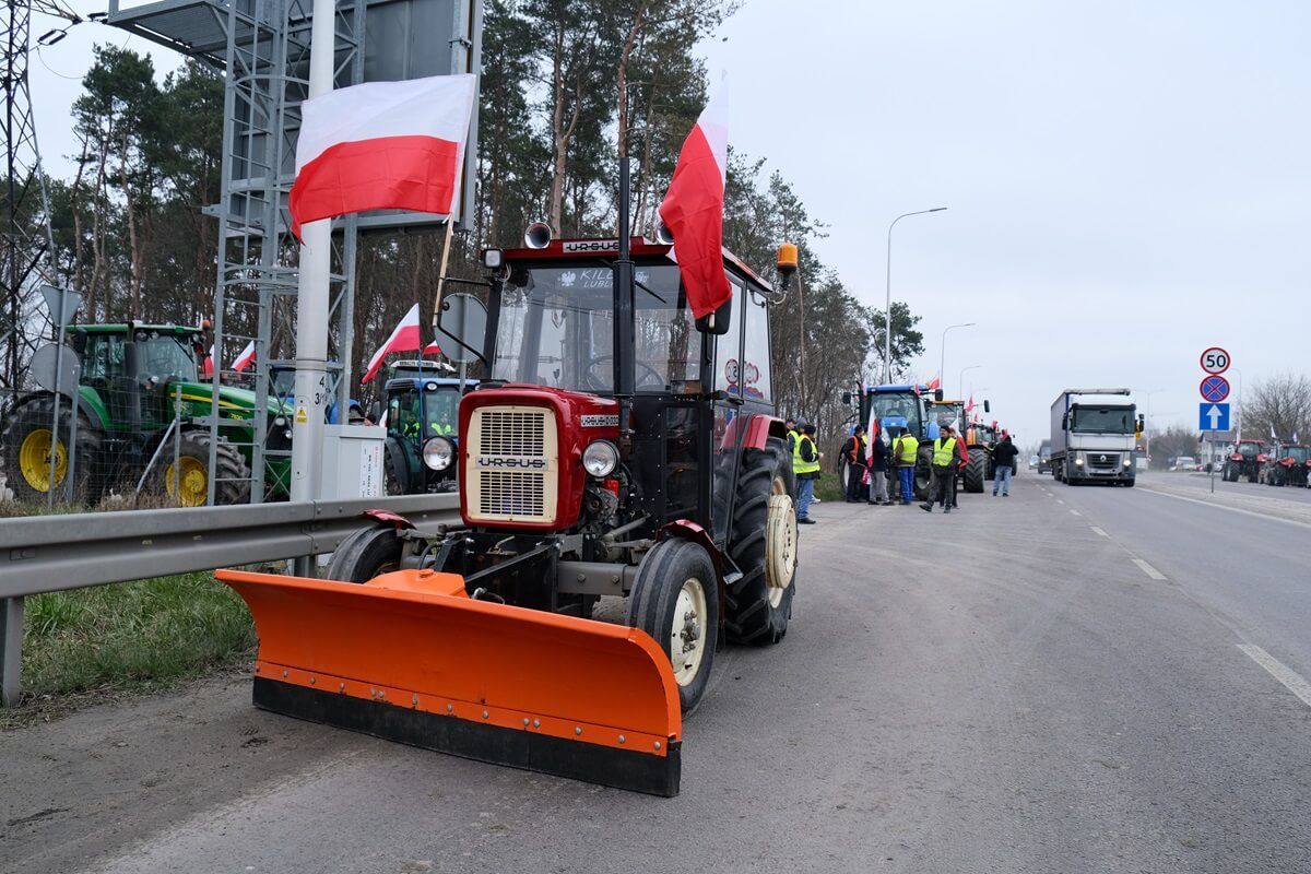Protest rolników w Turce przy węźle Lublin Tatary