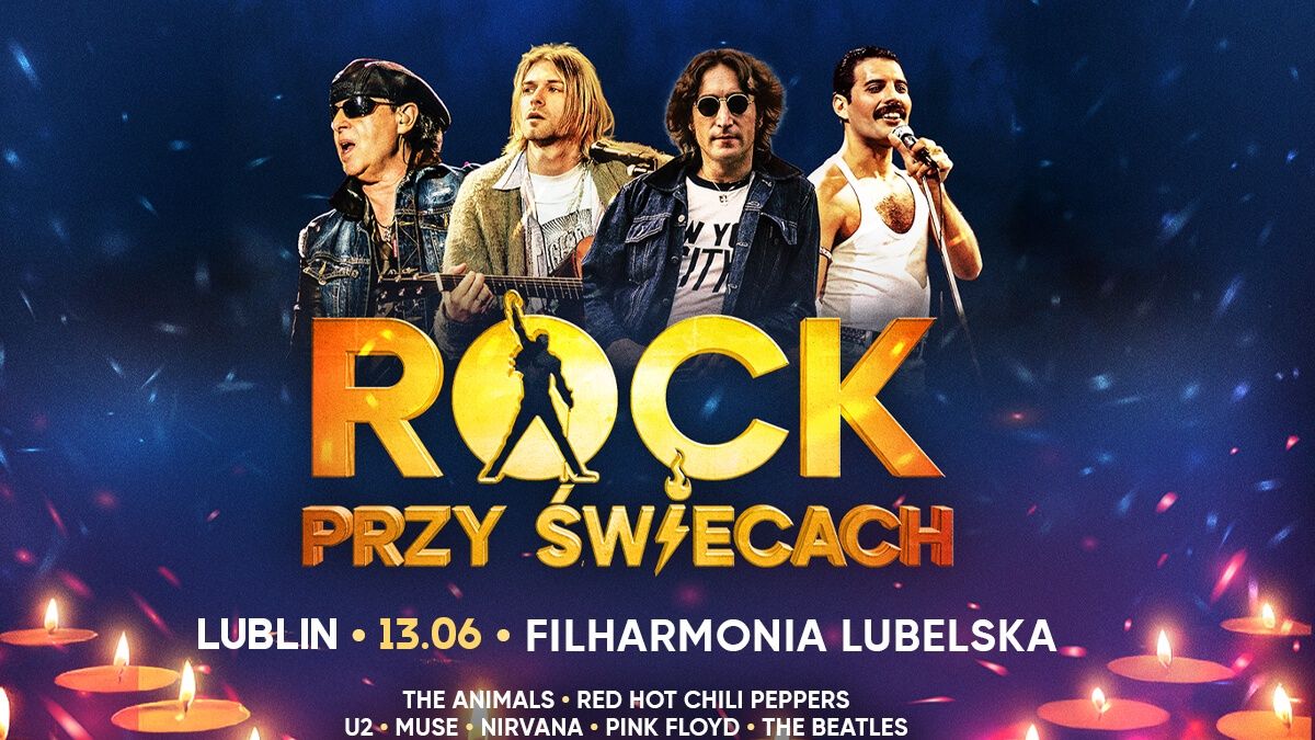 Grafika promująca koncert ROCK przy świecach