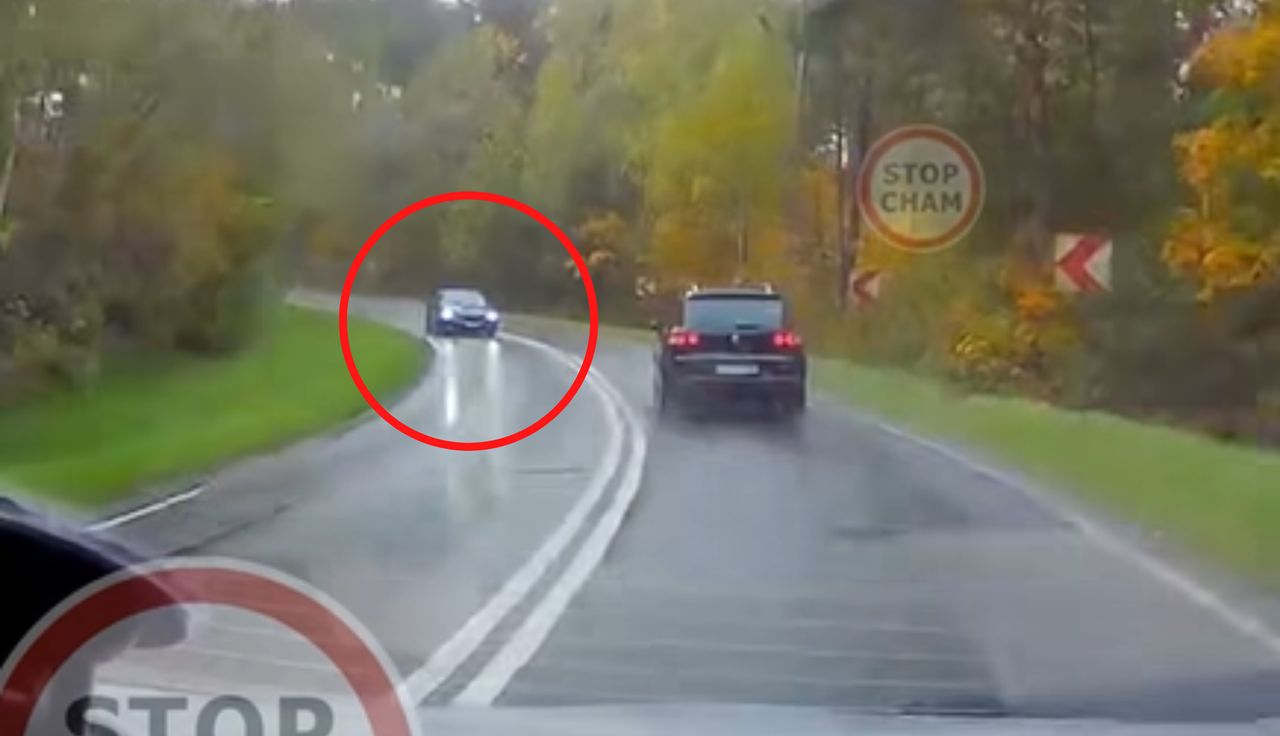 Padał deszcz, było ślisko. Spójrzcie, co zrobił kierowca BMW