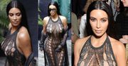 Kim Kardashian w sukience z dziurami w Paryżu! (ZDJĘCIA)