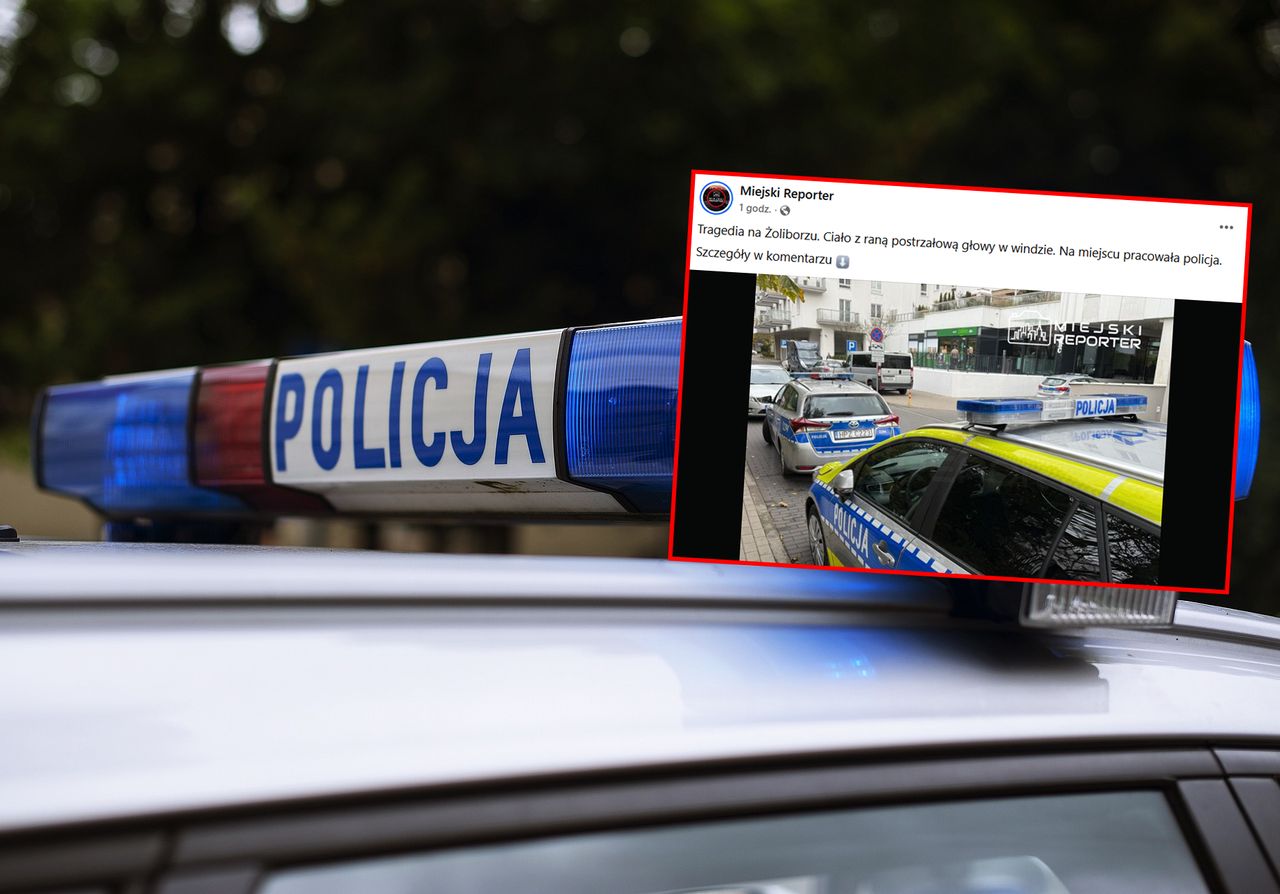 Tragedia w Warszawie. W windzie znaleziono ciało z raną postrzałową