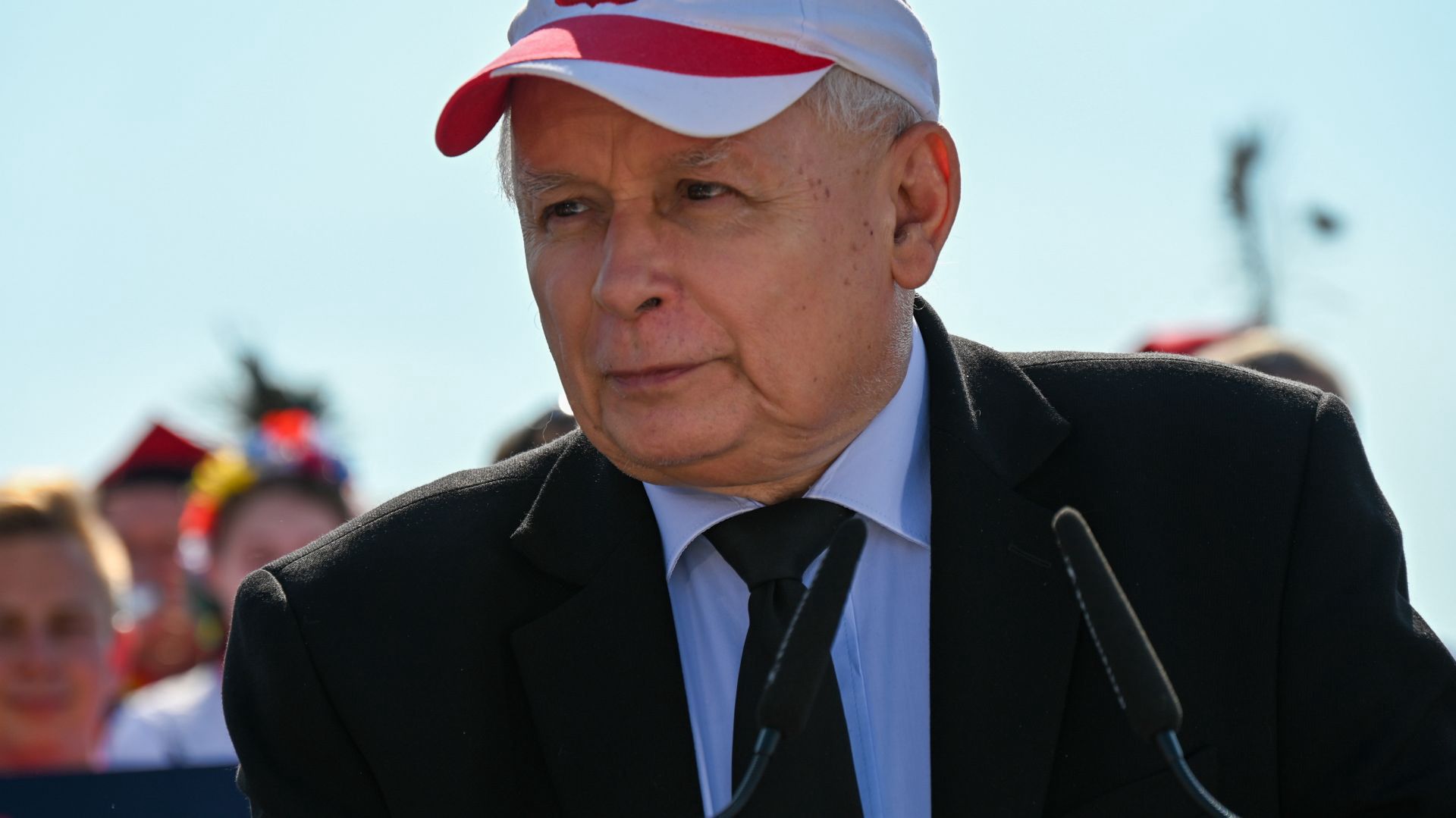 Jarosław Kaczyński na pikniku rodzinnym w Woli Rzędzińskiej, 16 lipca 2023 r.