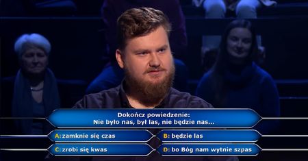 "Milionerzy". Hubert Urbański dał złotą radę. Zawodnik będzie grał o ćwierć miliona
