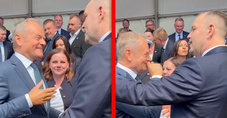 Niespodziewany gest Tuska. Kamery uchwyciły moment z Nawrockim