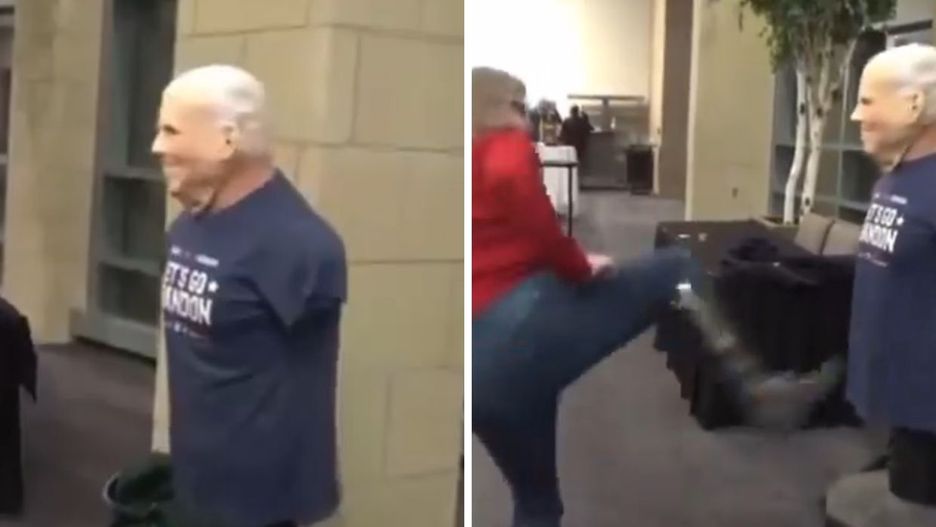 Uczestnicy imprezy Partii Republikańskiej w Kansas kopali i bili podobiznę Joe Bidena