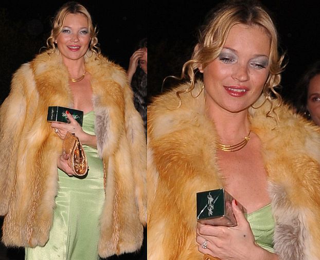 Kate Moss w pięknym (?) futrze (ZDJĘCIA)