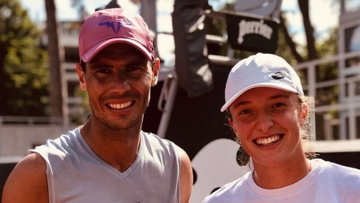 Rafael Nadal na zdjęciu z Igą Świątek