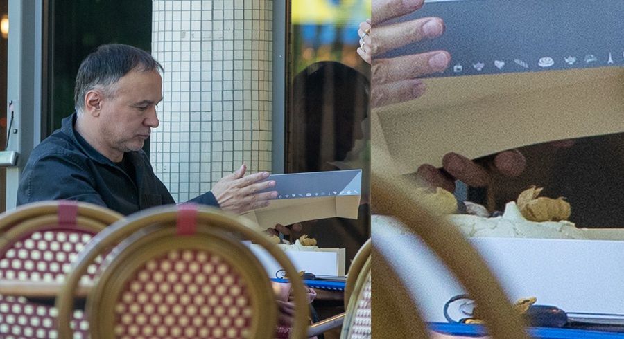 Julia Kamińska z partnerem w kawiarni 