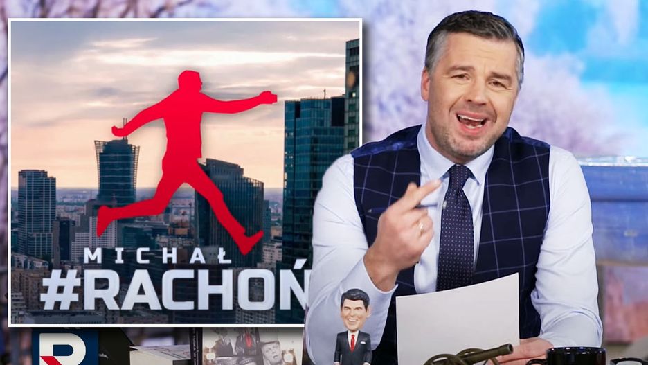 Michał Rachoń prowadzący program w Telewizji Republika