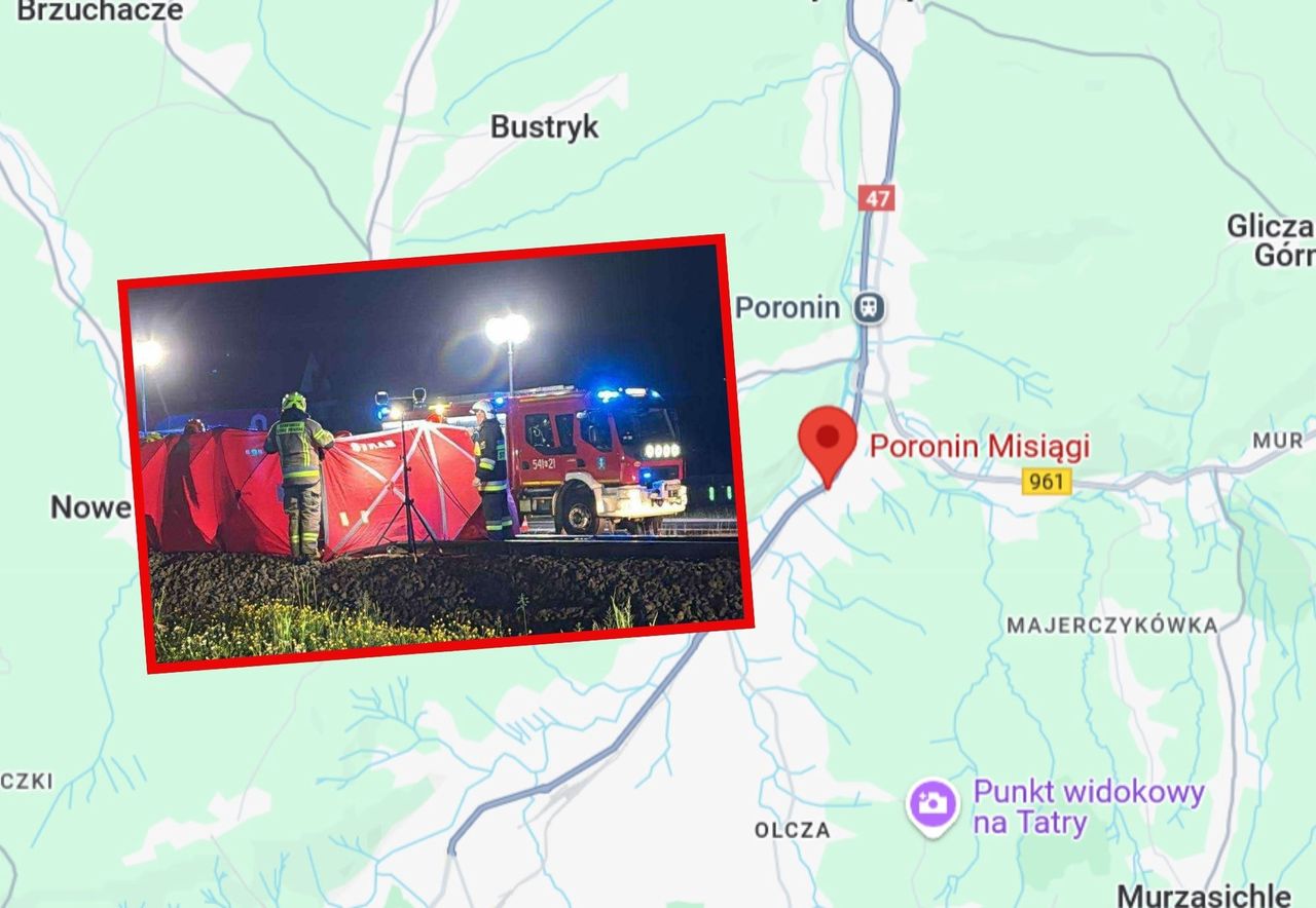 Tragiczny wypadek w Poroninie. Pociąg potrącił dwie osoby