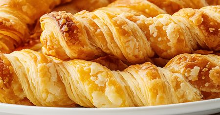 Nakładam na ciasto francuskie i zawijam świderki. To warzywo wymiata w słodkiej wersji