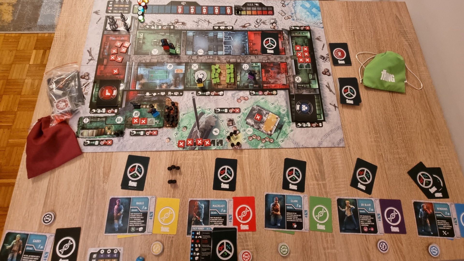 The Thing: gra planszowa - widok z góry na planszę