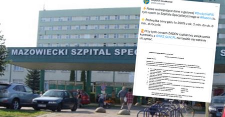 "Wstrząsające dane" ze szpitala w Radomiu. Podwyżka ceny gazu o 396 proc.