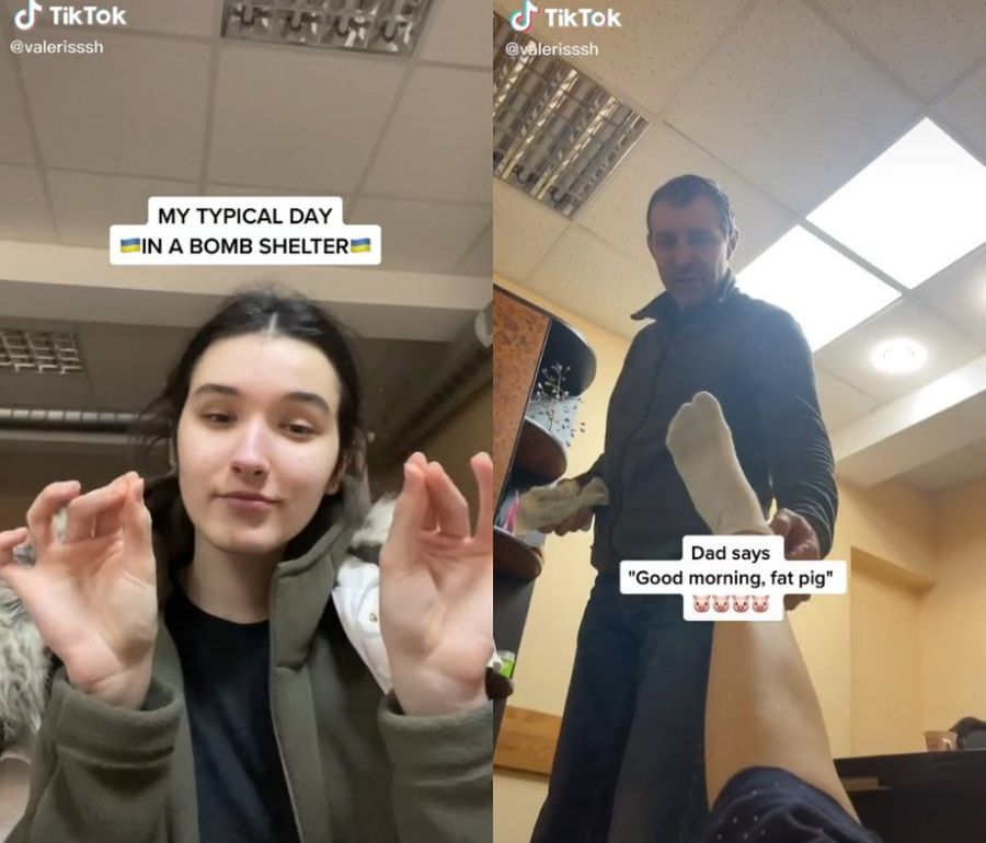 TikTokerka pokazuje codzienność w ukraińskim schronie