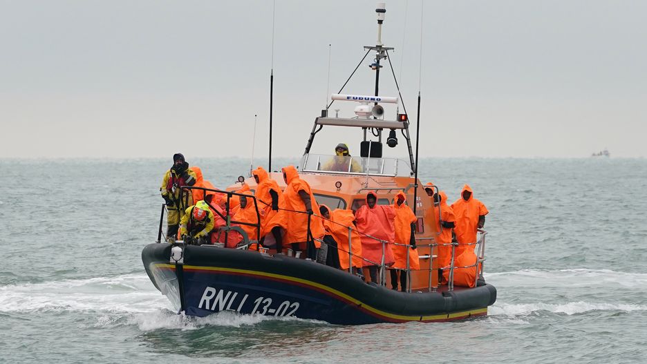 Migrant Channel crossing incidents
A group of people thought to be migrants are brought in to Dungeness, Kent.