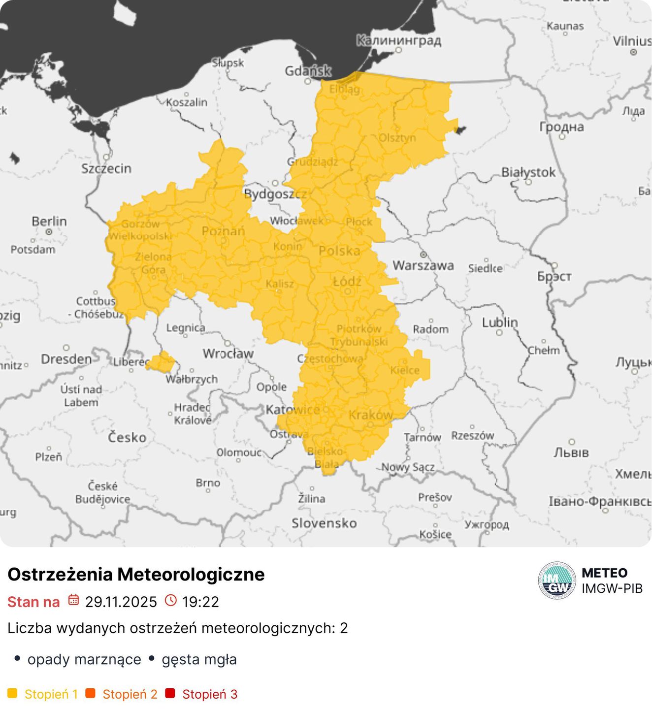 W tych rejonach mgły ograniczą widoczność