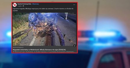 Auto zmiażdżone, 20-latek zmarł w karetce. Horror pod Krotoszynem