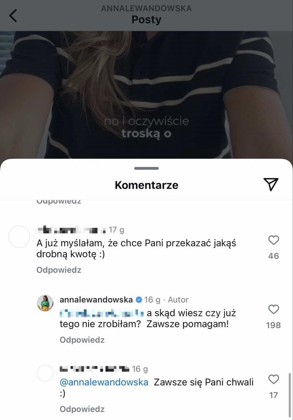 Anna Lewandowska odparła zarzut o brak pomocy powodzianom