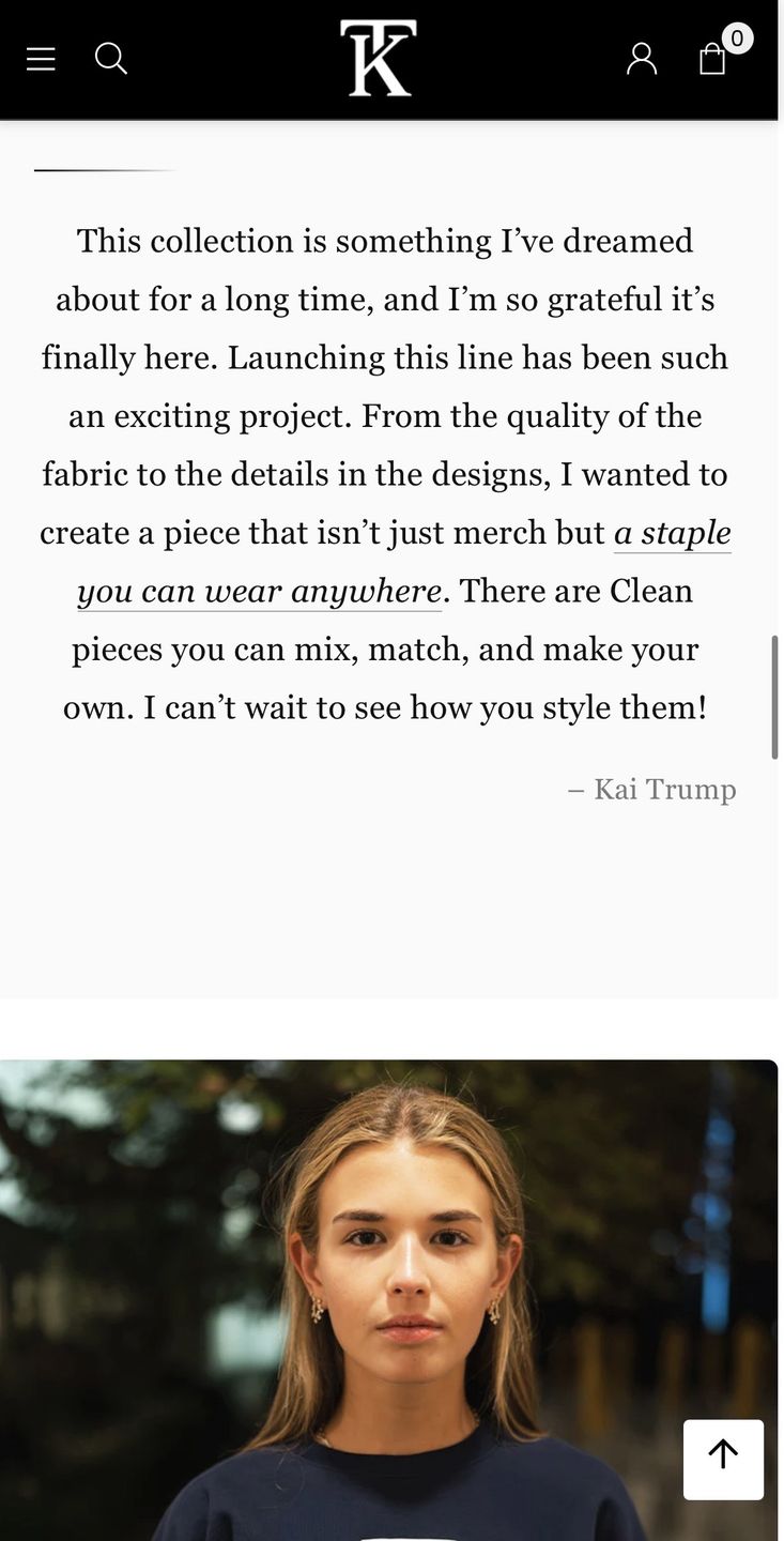 Kai Trump opisuje swoją markę odzieżową