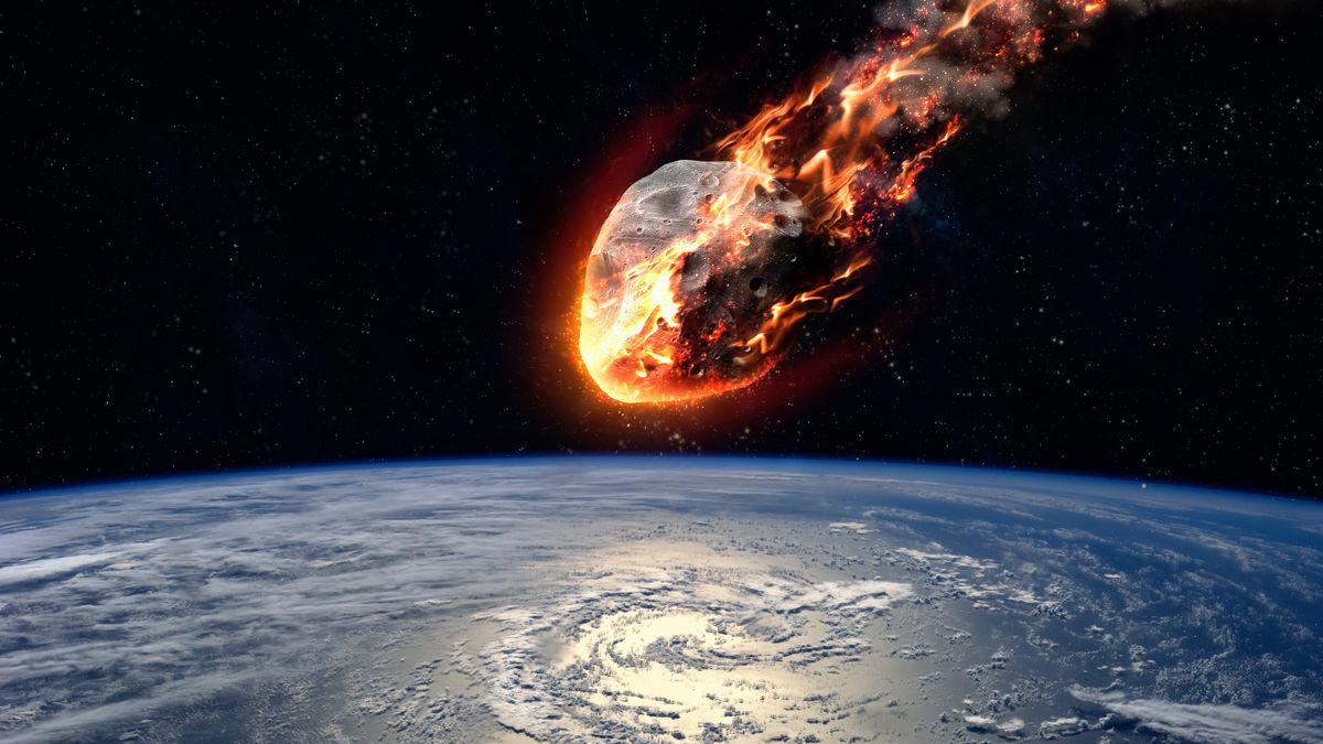 Meteor glowing as it enters the Earth's atmosphere
Meteor glowing as it enters the Earth's atmosphere. Elements of this image furnished by NASA
asteroid, meteor, impact, comet, earth, event, cosmos, news, planet, background, air burst, rock, atmosphere, meteorite, collision, astronomy, spectacular, shock wave, major, object, damage, boulder, science, vaporized, orbit, beautiful, danger, space, nature, fireball, large, warning, burning, universe