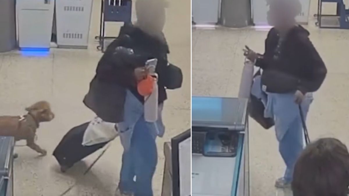 Na nagraniu widać, jak kobieta odchodzi bez psa