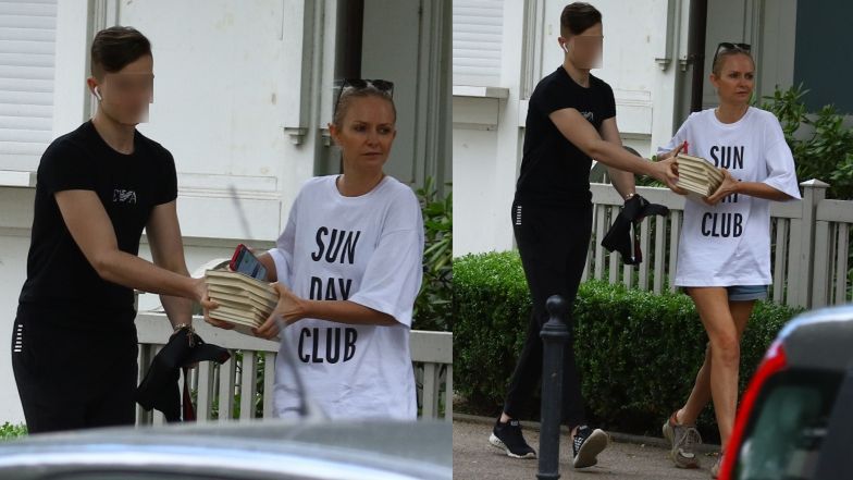 Kasia Stankiewicz z synem w Sopocie