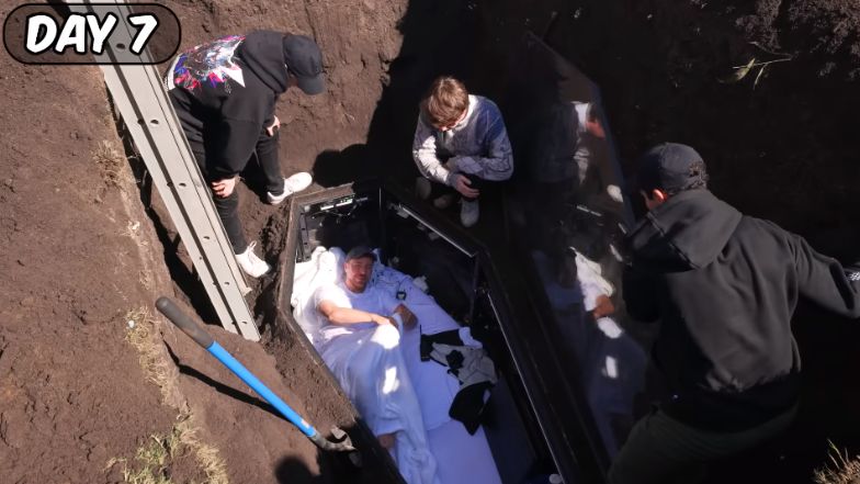 MrBeast allowed himself to be buried alive. He spent 7 days in a coffin.
