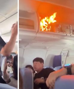 Pożar na pokładzie samolotu. Na nagraniu widać reakcję pasażerów